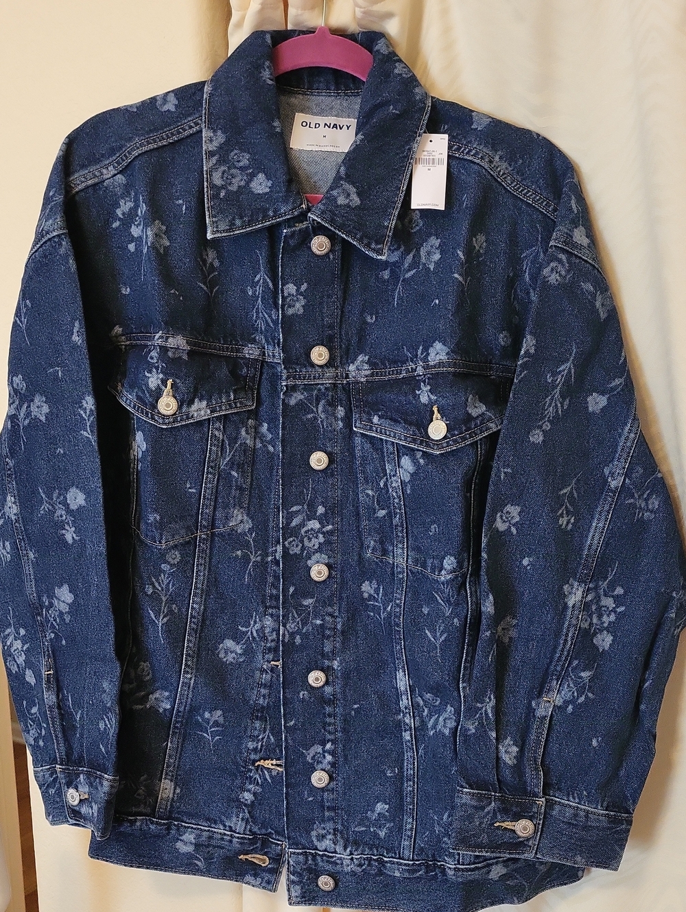 Old Navy Women's' Blue Floral Denim Jacket